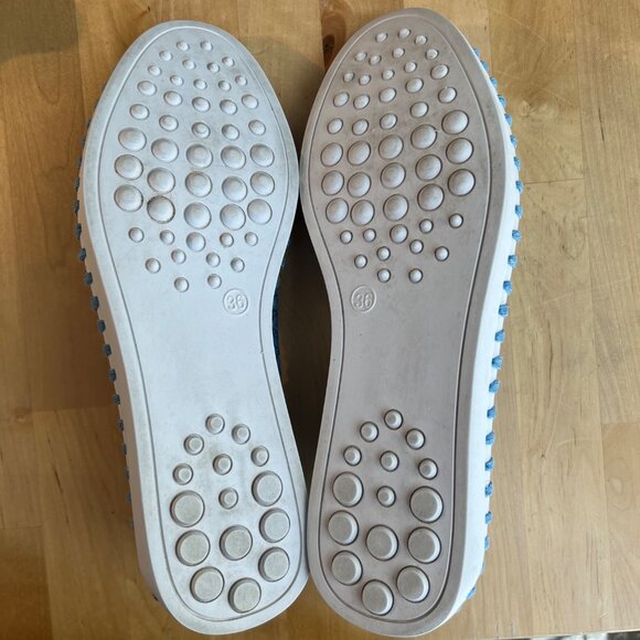 SIZE 6 36 Patrizia Spring Step Grazana Ballerina Slip-On Blue Laser Cut  Shoes - Picture 9 of 10